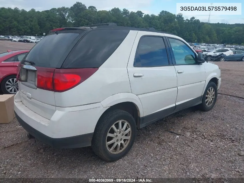 2007 Buick Rendezvous Cx VIN: 3G5DA03L57S579498 Lot: 40363959