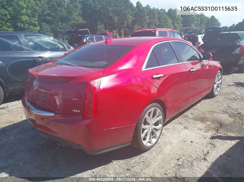 2013 Cadillac Ats Performance VIN: 1G6AC5S31D0115635 Lot: 40320984