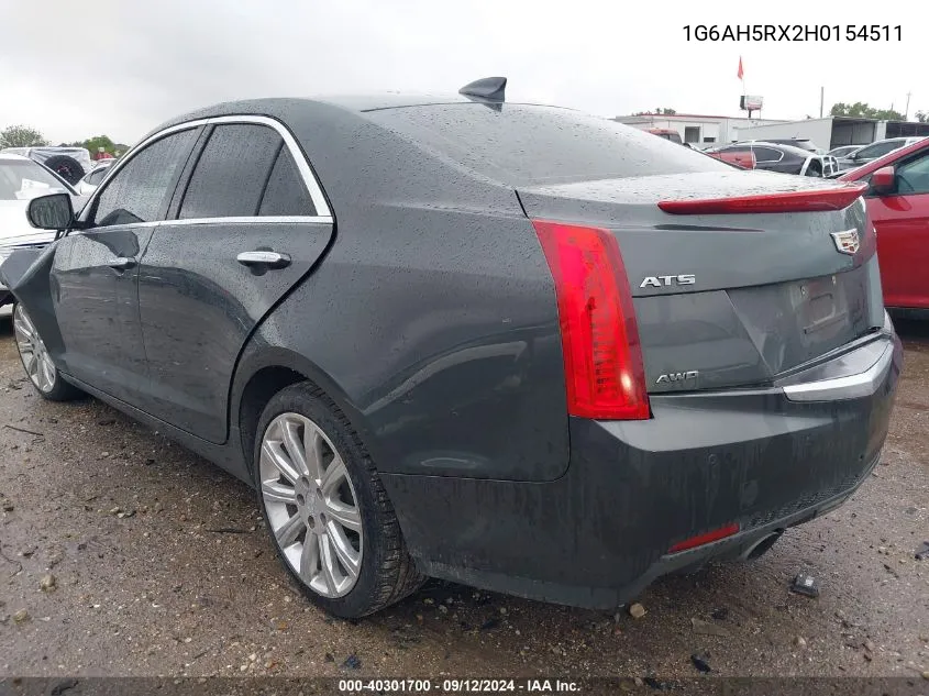 2017 Cadillac Ats Luxury VIN: 1G6AH5RX2H0154511 Lot: 40301700