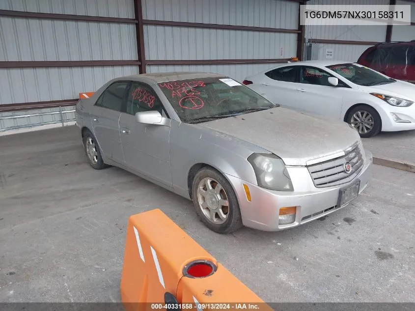 2003 Cadillac Cts Standard VIN: 1G6DM57NX30158311 Lot: 40331558