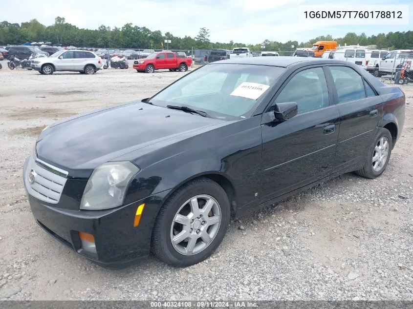 2006 Cadillac Cts Standard VIN: 1G6DM57T760178812 Lot: 40324108