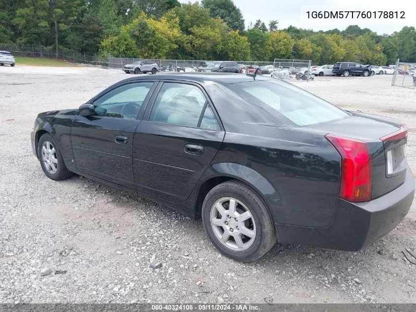 2006 Cadillac Cts Standard VIN: 1G6DM57T760178812 Lot: 40324108