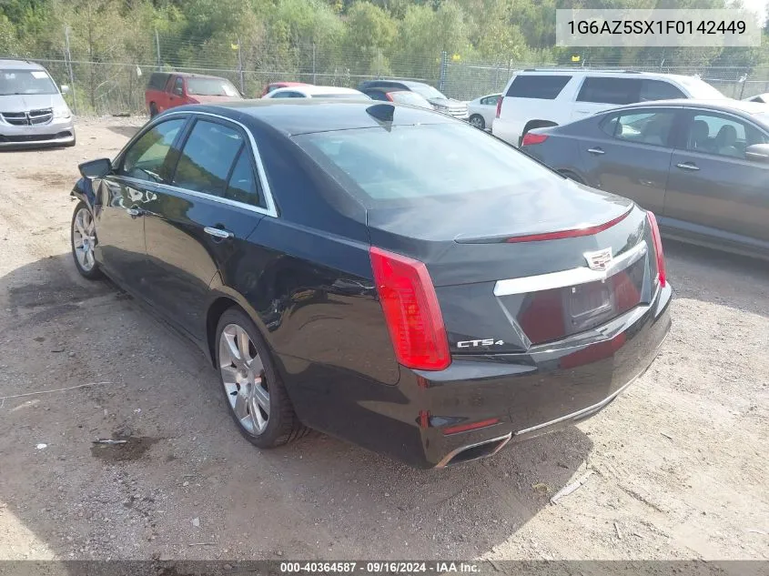 1G6AZ5SX1F0142449 2015 Cadillac Cts Premium