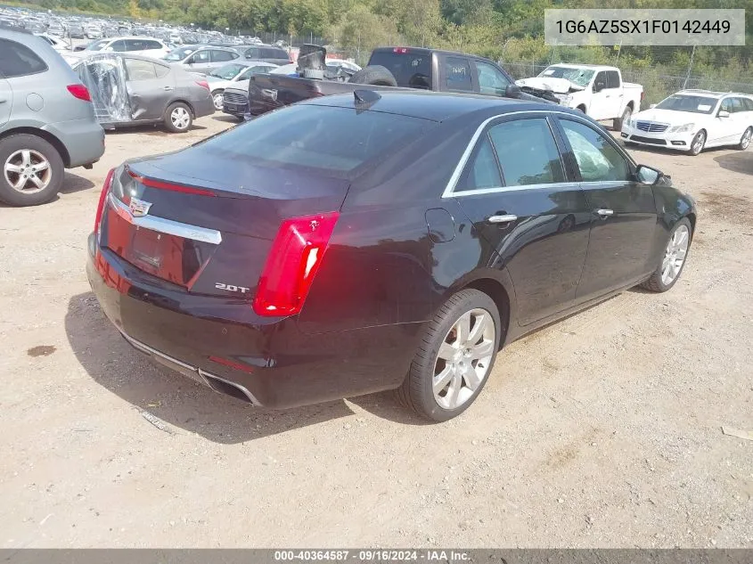 2015 Cadillac Cts Premium VIN: 1G6AZ5SX1F0142449 Lot: 40364587