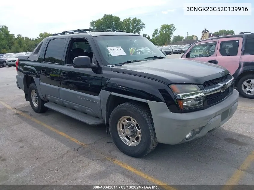 2002 Chevrolet Avalanche 2500 VIN: 3GNGK23G52G139916 Lot: 40342811