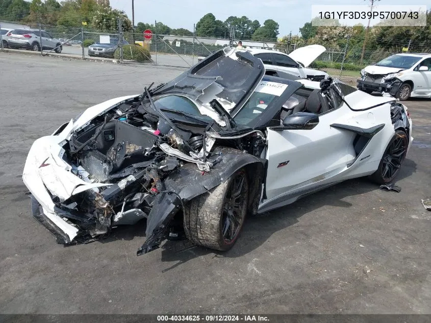 2023 Chevrolet Corvette Z06 Rwd 3Lz VIN: 1G1YF3D39P5700743 Lot: 40334625