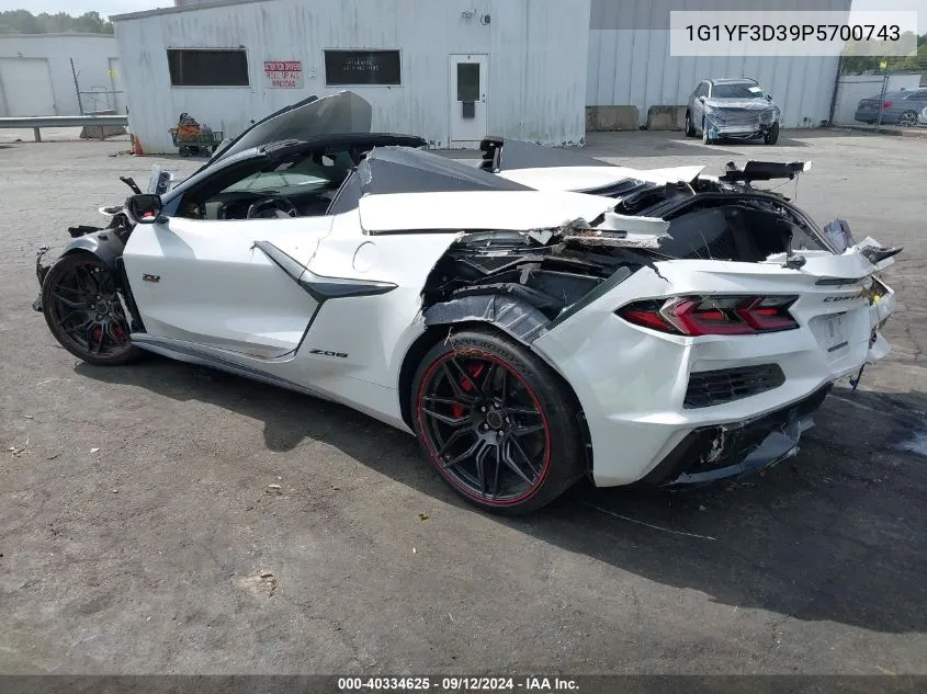 2023 Chevrolet Corvette Z06 Rwd 3Lz VIN: 1G1YF3D39P5700743 Lot: 40334625