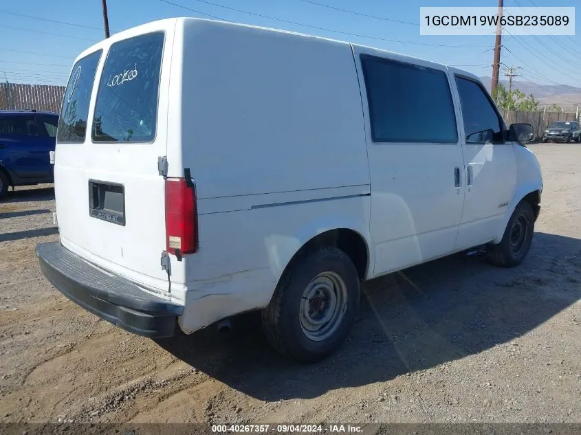 1995 Chevrolet Astro VIN: 1GCDM19W6SB235089 Lot: 40267357