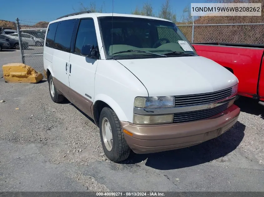 1998 Chevrolet Astro VIN: 1GNDM19W6WB208262 Lot: 40090271