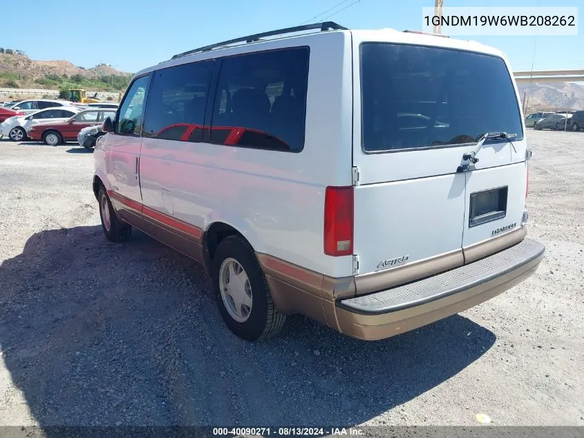 1998 Chevrolet Astro VIN: 1GNDM19W6WB208262 Lot: 40090271