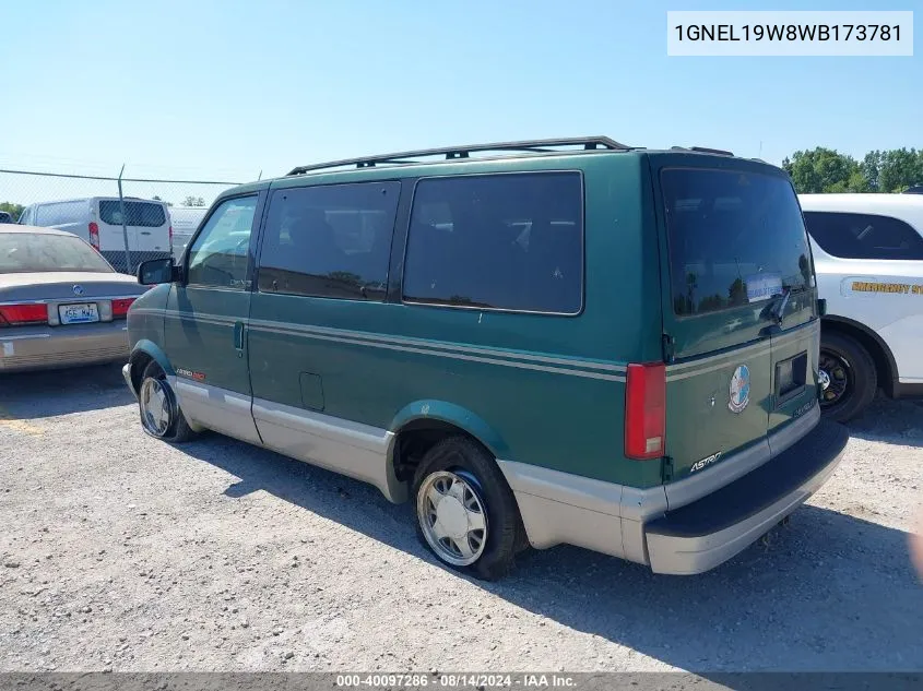 1998 Chevrolet Astro VIN: 1GNEL19W8WB173781 Lot: 40097286