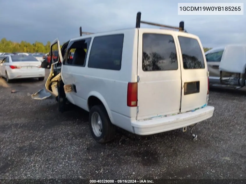 2000 Chevrolet Astro VIN: 1GCDM19W0YB185265 Lot: 40329008