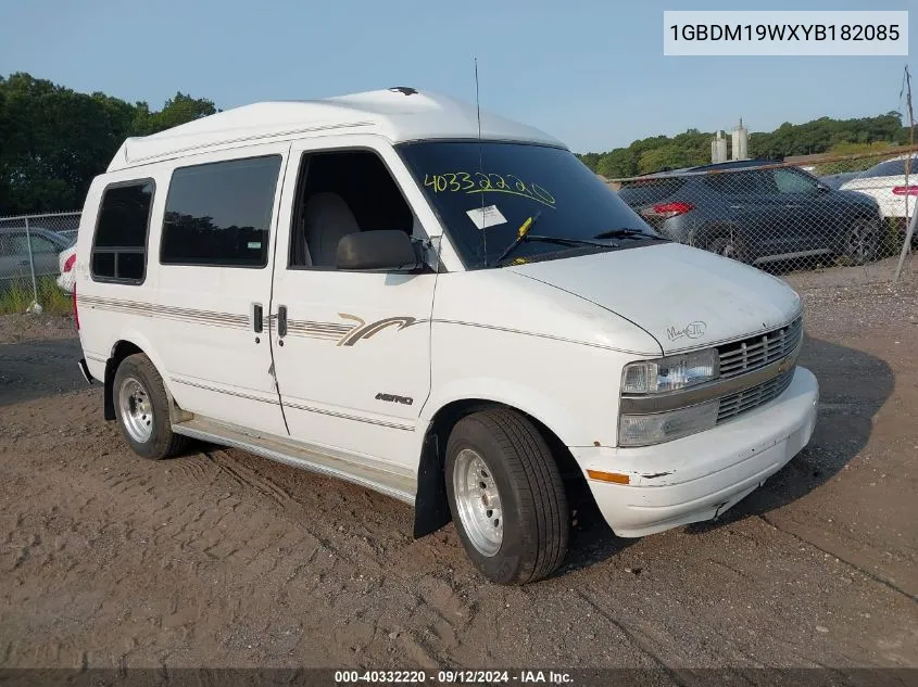 2000 Chevrolet Astro Upfitter Pkg. VIN: 1GBDM19WXYB182085 Lot: 40332220