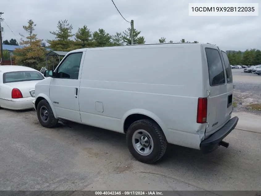 2002 Chevrolet Astro VIN: 1GCDM19X92B122035 Lot: 40342345