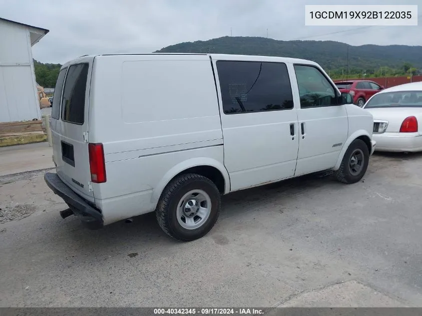 2002 Chevrolet Astro VIN: 1GCDM19X92B122035 Lot: 40342345