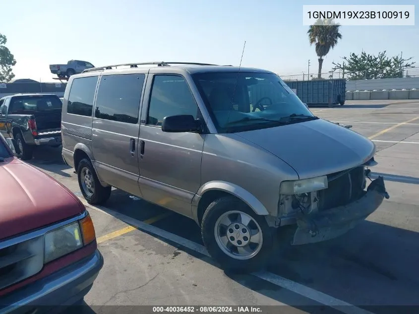 2003 Chevrolet Astro VIN: 1GNDM19X23B100919 Lot: 40036452