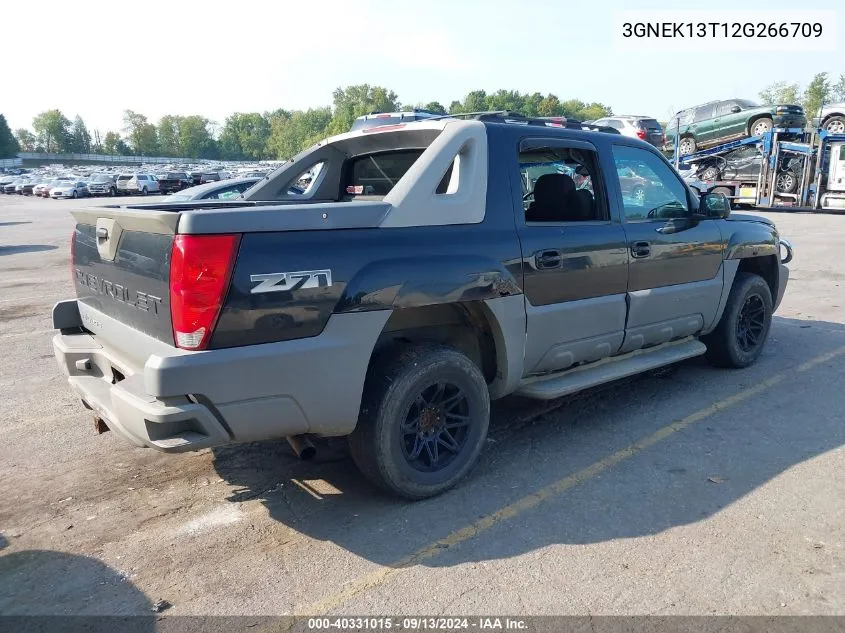 2002 Chevrolet Avalanche 1500 VIN: 3GNEK13T12G266709 Lot: 40331015