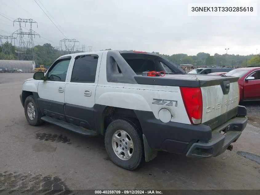 3GNEK13T33G285618 2003 Chevrolet Avalanche 1500