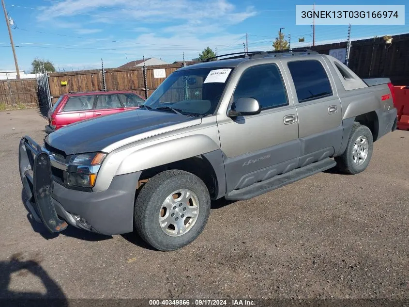 2003 Chevrolet Avalanche 1500 VIN: 3GNEK13T03G166974 Lot: 40349866