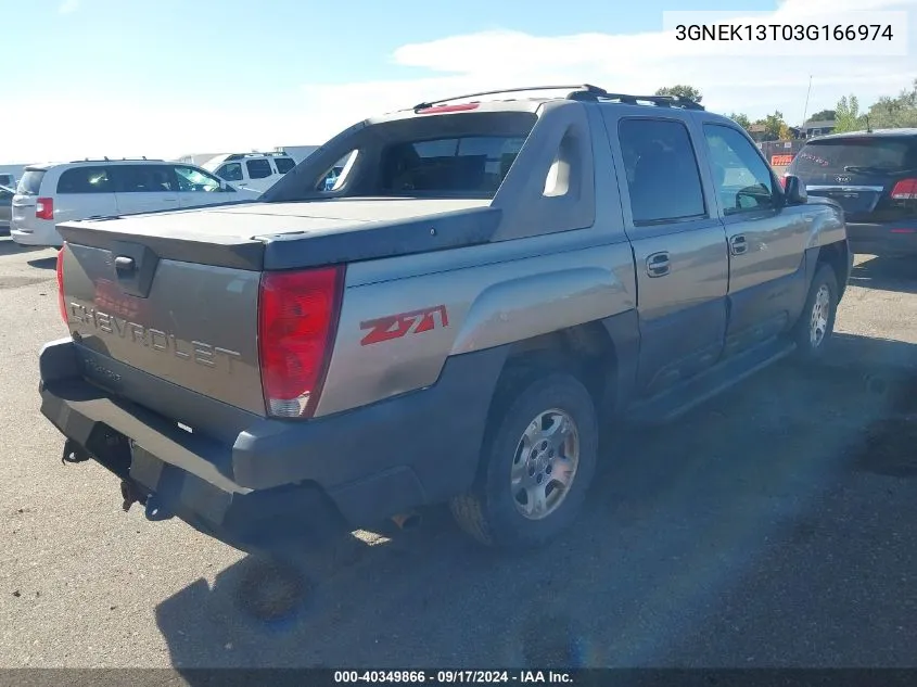 2003 Chevrolet Avalanche 1500 VIN: 3GNEK13T03G166974 Lot: 40349866