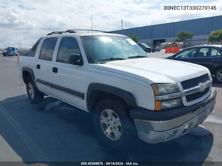 2003 Chevrolet Avalanche 1500 VIN: 3GNEC13T33G270145 Lot: 40369678