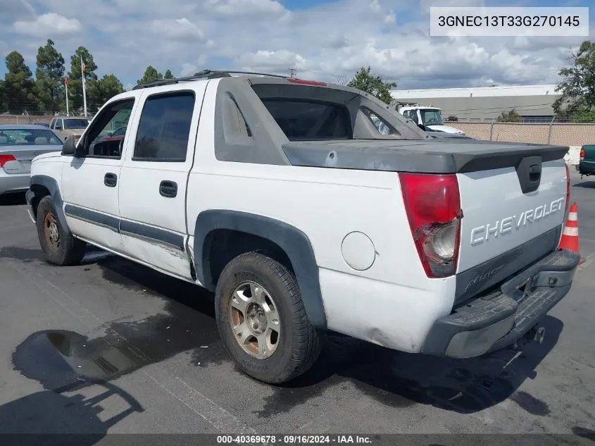 2003 Chevrolet Avalanche 1500 VIN: 3GNEC13T33G270145 Lot: 40369678