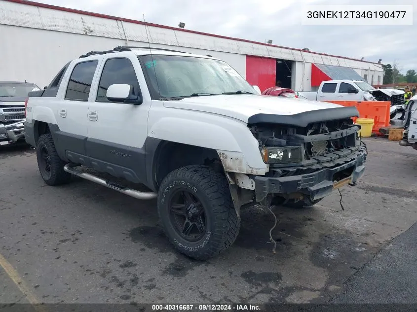 2004 Chevrolet Avalanche 1500 VIN: 3GNEK12T34G190477 Lot: 40316687