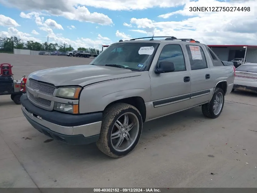 2005 Chevrolet Avalanche 1500 Ls VIN: 3GNEK12Z75G274498 Lot: 40302152