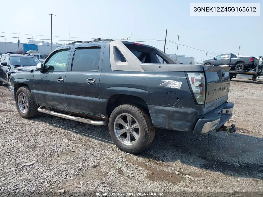 2005 Chevrolet Avalanche 1500 Z71 VIN: 3GNEK12Z45G165612 Lot: 40339346