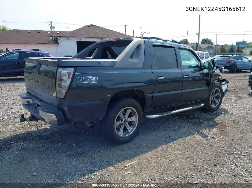 2005 Chevrolet Avalanche 1500 Z71 VIN: 3GNEK12Z45G165612 Lot: 40339346