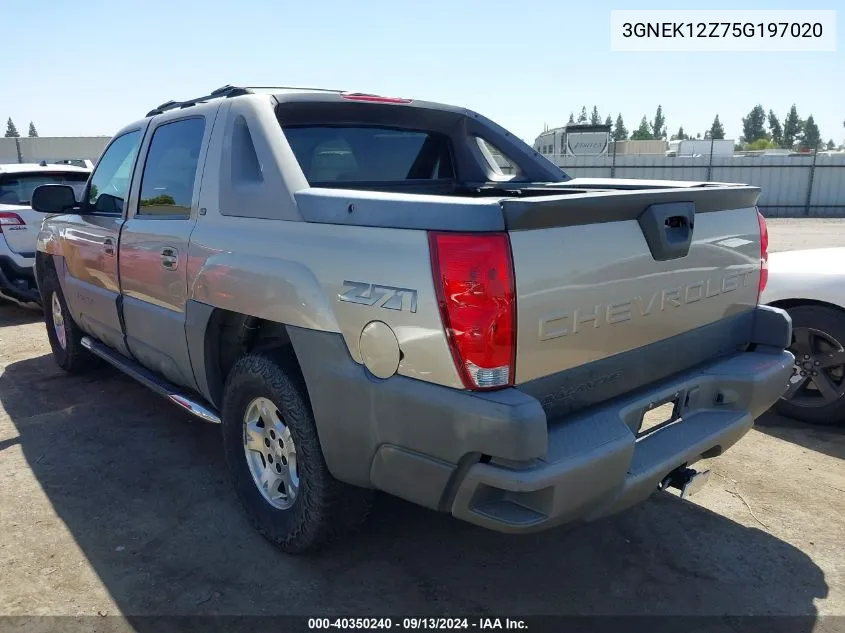 2005 Chevrolet Avalanche K1500 VIN: 3GNEK12Z75G197020 Lot: 40350240