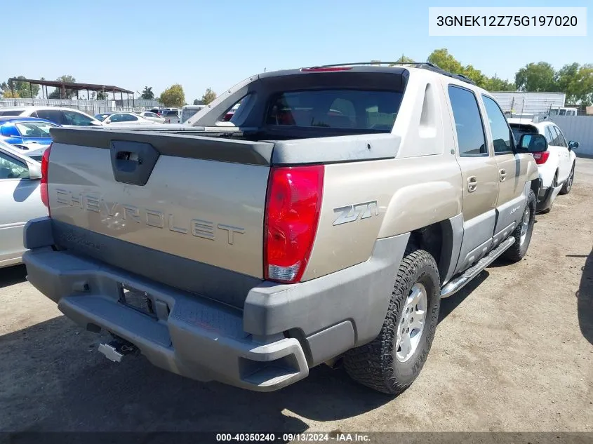 2005 Chevrolet Avalanche K1500 VIN: 3GNEK12Z75G197020 Lot: 40350240