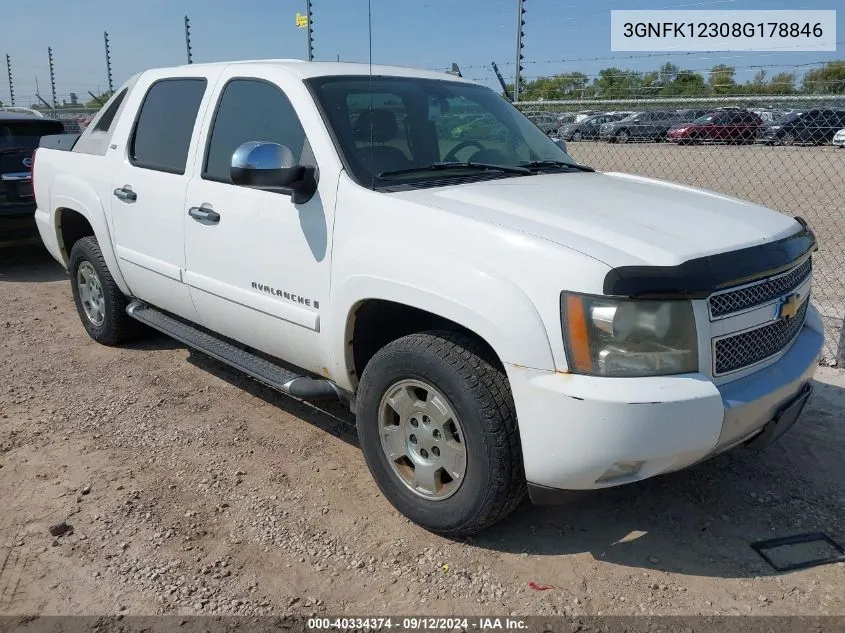 2008 Chevrolet Avalanche 1500 Ls/Lt/Ltz VIN: 3GNFK12308G178846 Lot: 40334374