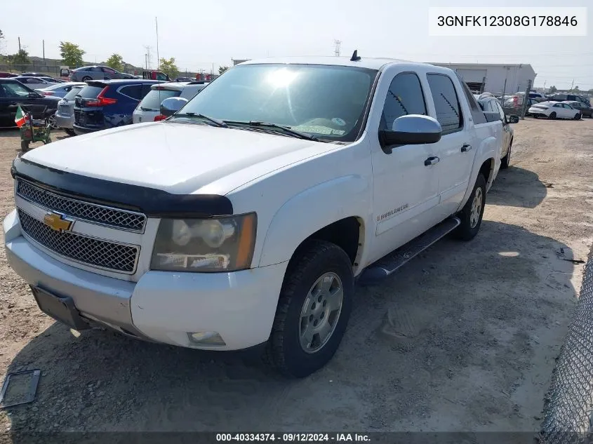 2008 Chevrolet Avalanche 1500 Ls/Lt/Ltz VIN: 3GNFK12308G178846 Lot: 40334374