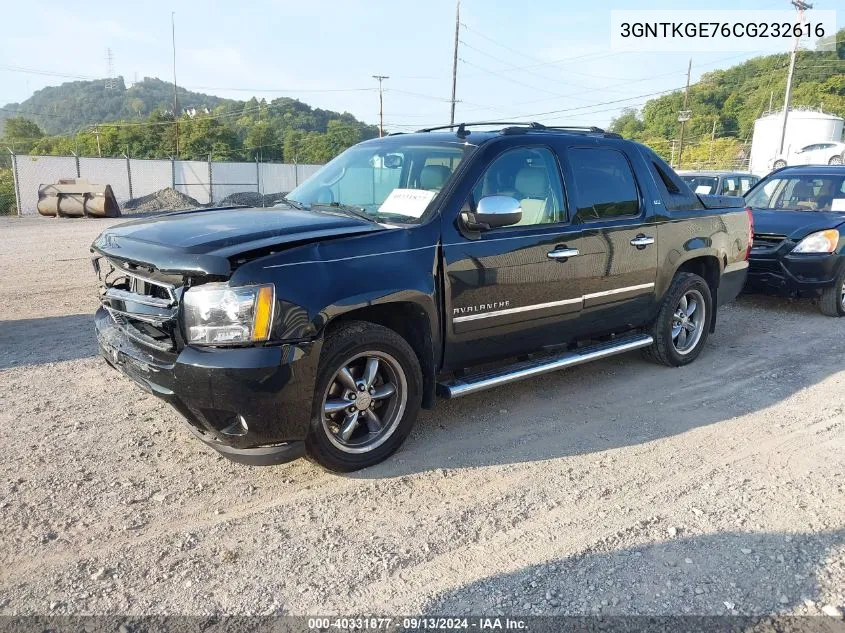 2012 Chevrolet Avalanche Ltz VIN: 3GNTKGE76CG232616 Lot: 40331877