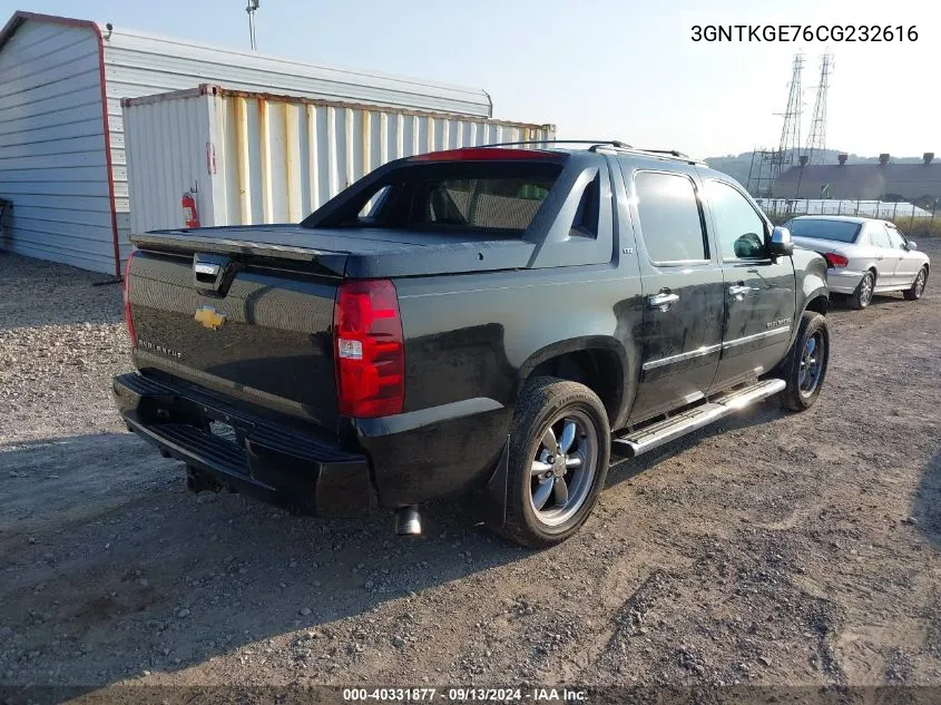 2012 Chevrolet Avalanche Ltz VIN: 3GNTKGE76CG232616 Lot: 40331877