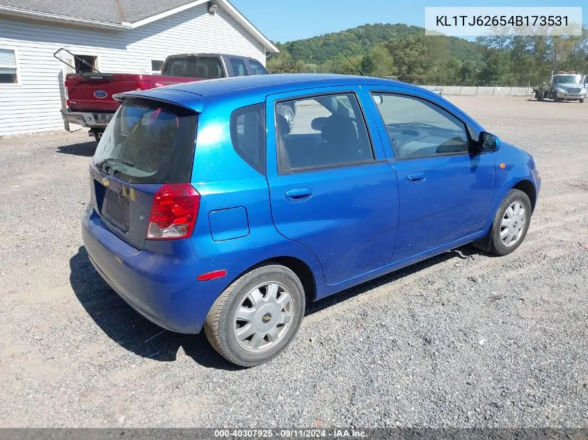 2004 Chevrolet Aveo Ls VIN: KL1TJ62654B173531 Lot: 40307925