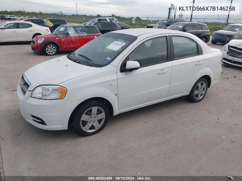 2007 Chevrolet Aveo Ls VIN: KL1TD566X7B146258 Lot: 40252459