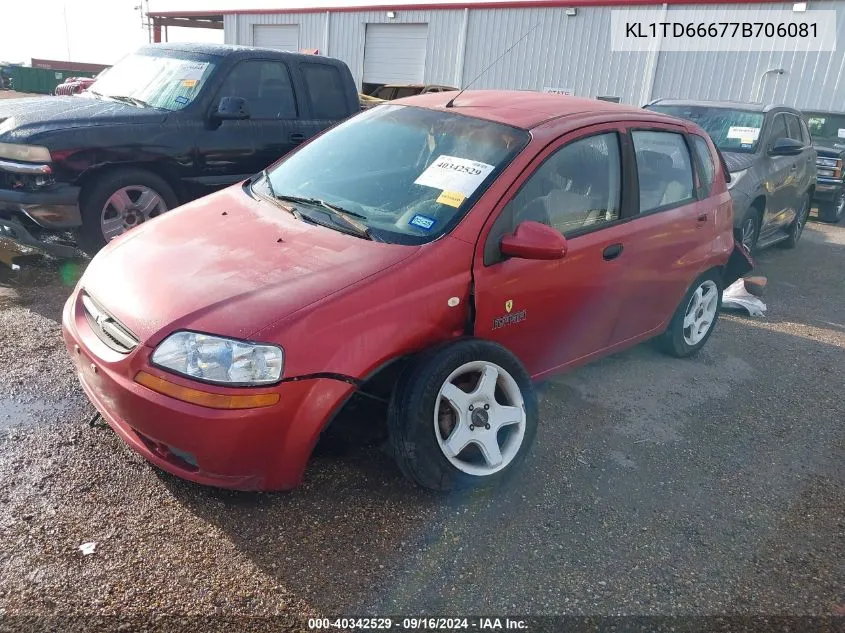 2007 Chevrolet Aveo 5 Ls VIN: KL1TD66677B706081 Lot: 40342529