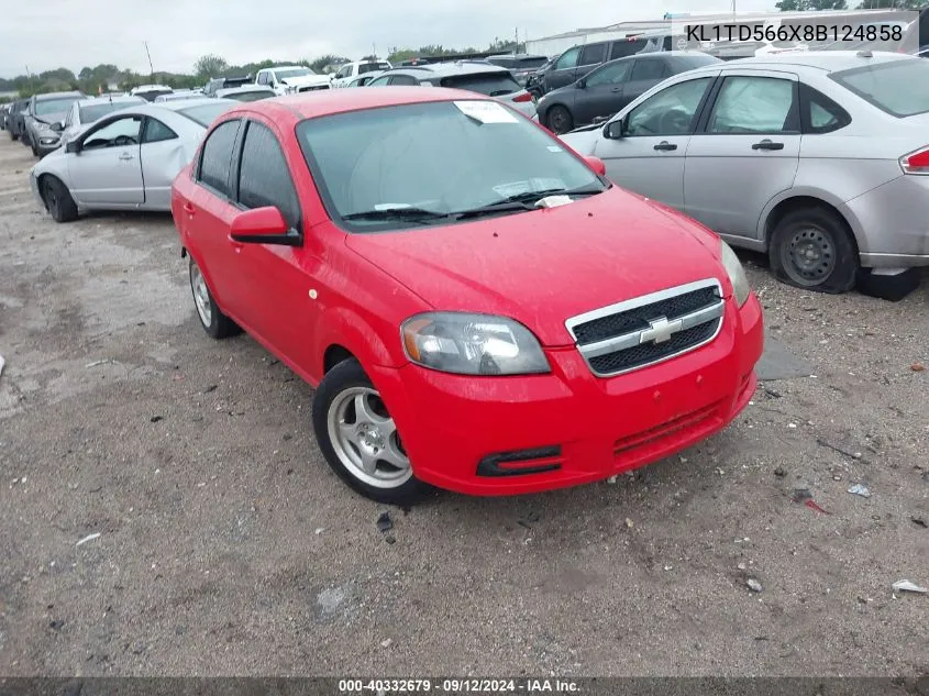 2008 Chevrolet Aveo Ls VIN: KL1TD566X8B124858 Lot: 40332679