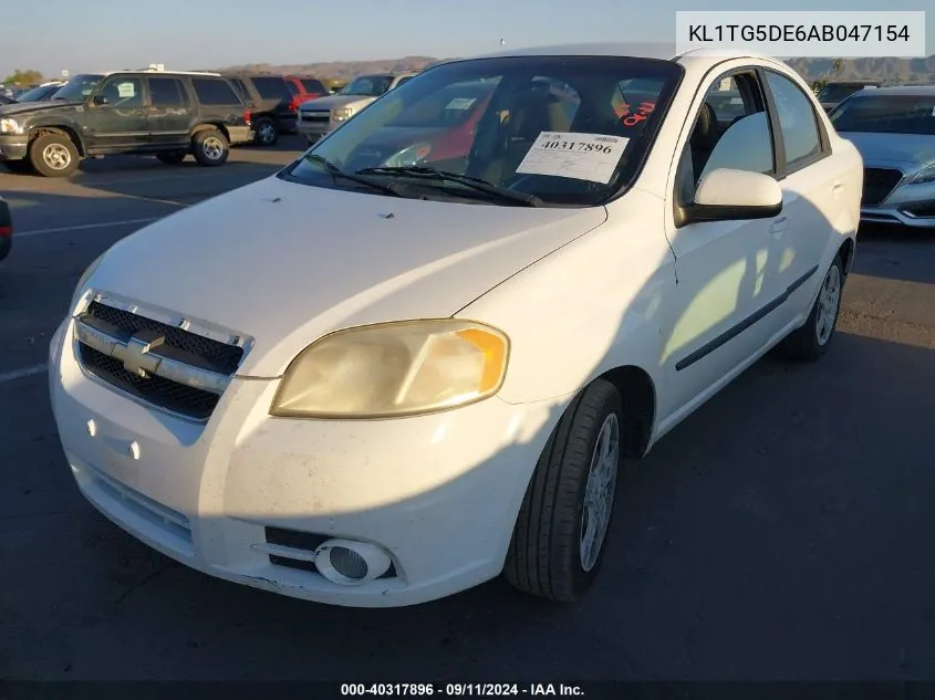 2010 Chevrolet Aveo Lt VIN: KL1TG5DE6AB047154 Lot: 40317896