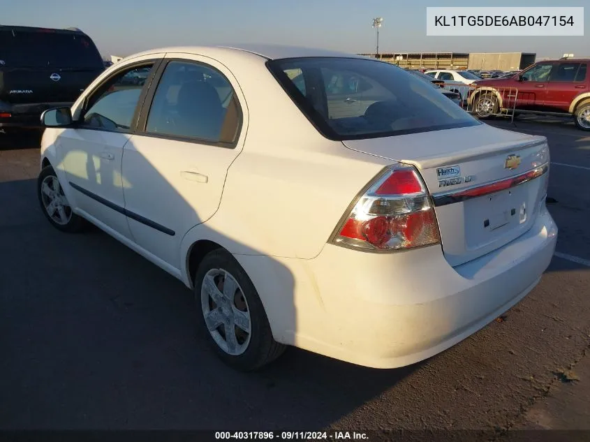 2010 Chevrolet Aveo Lt VIN: KL1TG5DE6AB047154 Lot: 40317896