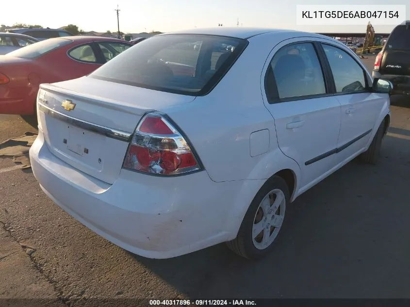 2010 Chevrolet Aveo Lt VIN: KL1TG5DE6AB047154 Lot: 40317896