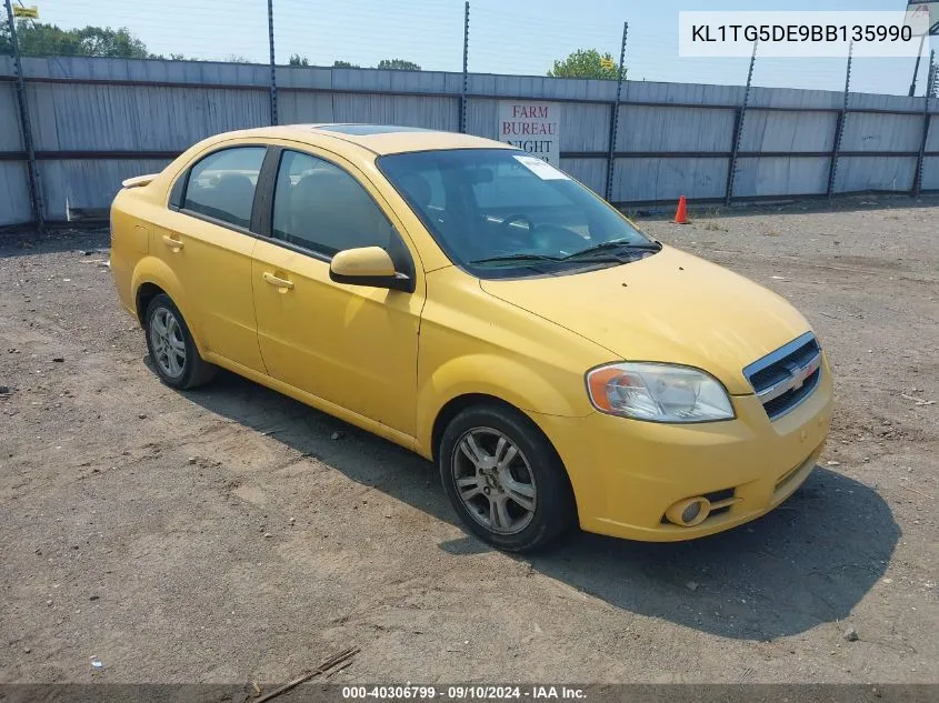 2011 Chevrolet Aveo 2Lt VIN: KL1TG5DE9BB135990 Lot: 40306799