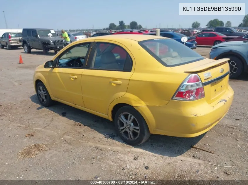 2011 Chevrolet Aveo 2Lt VIN: KL1TG5DE9BB135990 Lot: 40306799