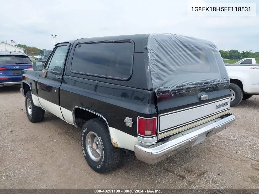 1985 Chevrolet Blazer K10 VIN: 1G8EK18H5FF118531 Lot: 40251198