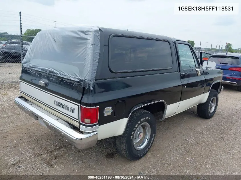 1985 Chevrolet Blazer K10 VIN: 1G8EK18H5FF118531 Lot: 40251198