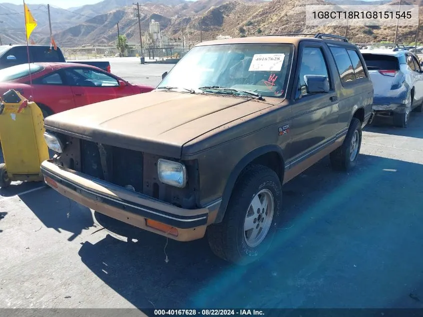 1986 Chevrolet Blazer S10 VIN: 1G8CT18R1G8151545 Lot: 40167628