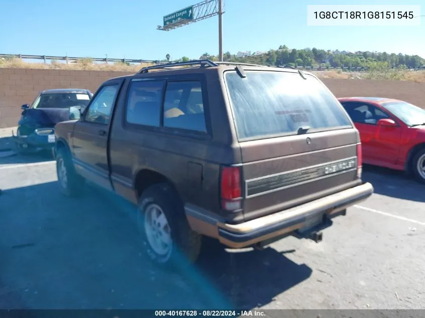 1G8CT18R1G8151545 1986 Chevrolet Blazer S10