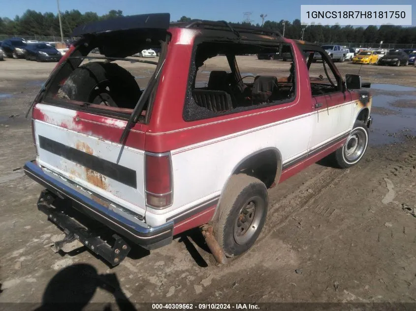 1GNCS18R7H8181750 1987 Chevrolet Blazer S10